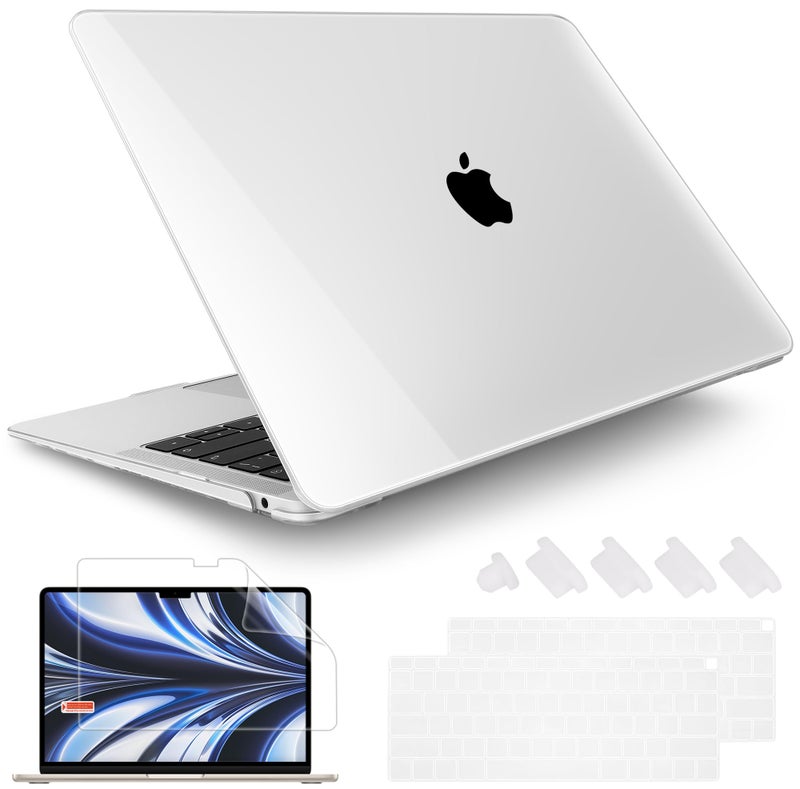 May Chen Compatible with New MacBook Air 13 inch Case 2021 2020 2019 2018 Release Models: M1 A2337 A2179 A1932, Plastic Hard Shell Case for MacBook Air 13 inch & Retina Dispaly Fits Touch ID, Clear - Image 1